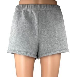 Aritzia TNA Gray Cozy Fleece High Elastic Waist Boyfriend Sweat Lounge Shorts S
